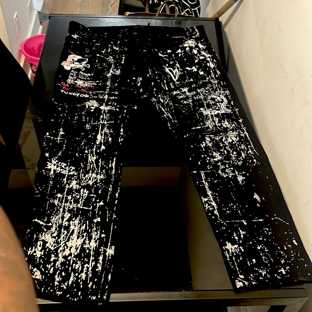 Men black jeans waist 36 length 32 Rockstar jeans